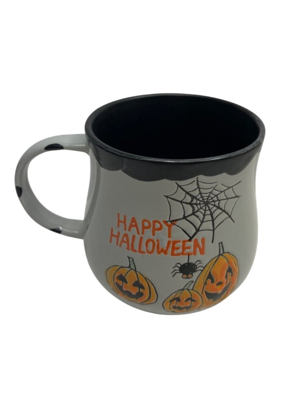Happy Halloween Ceramic Mug With Pumpkin & Spider Design 16 Oz By Spectrum C107 - Picture 3 of 5